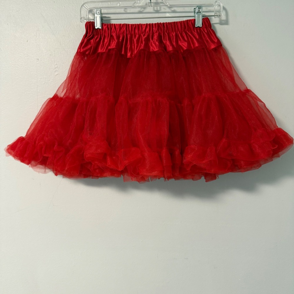 CostumesUSA Red Tulle Tutu Skirt Ruffled Layered One Size Costume Dance Ballet